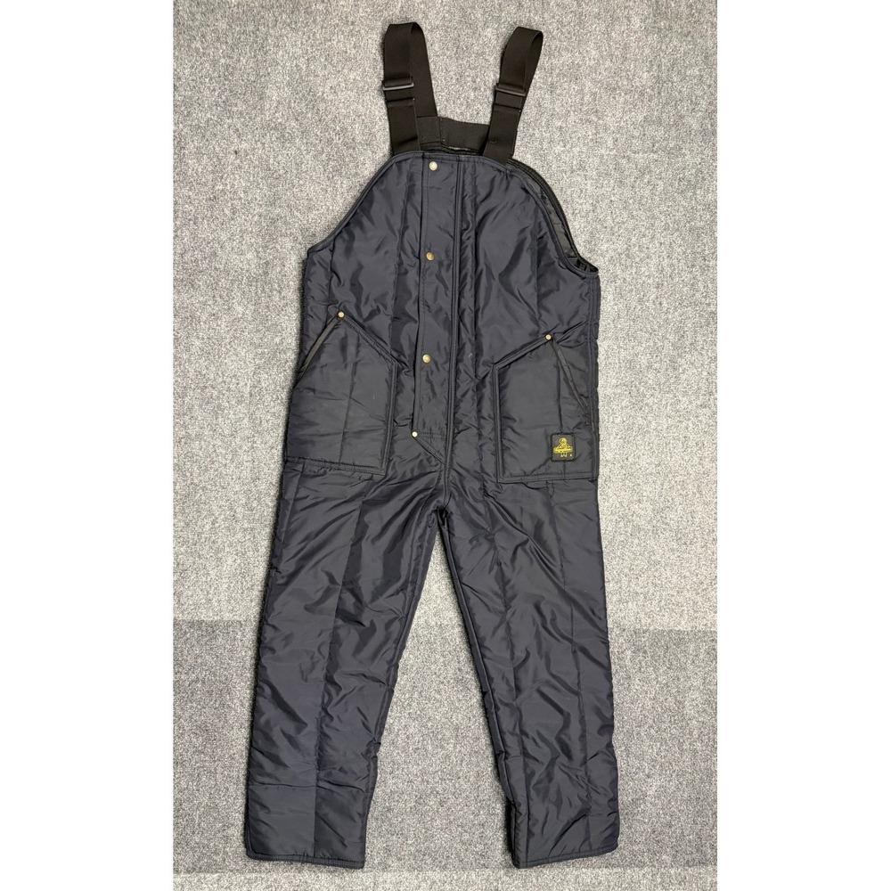 RefrigiWear 0385R Iron-Tuff Insulated Bib Overalls Navy Blue Mens Large